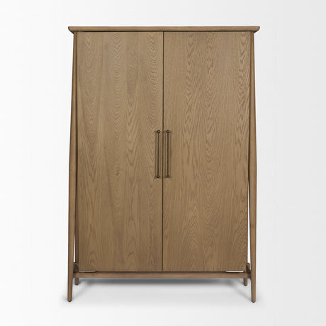 Hollis Gray-Brown Wood Curio Cabinet from Mercana - Luna Furniture