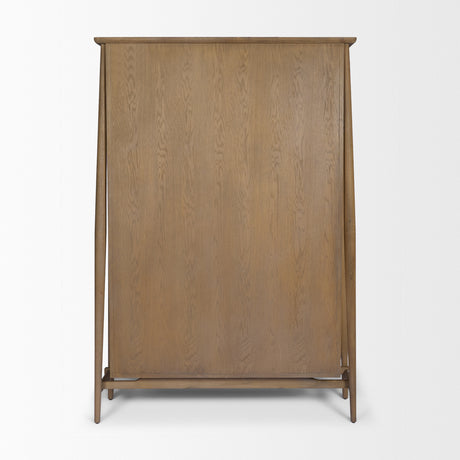 Hollis Gray-Brown Wood Curio Cabinet from Mercana - Luna Furniture