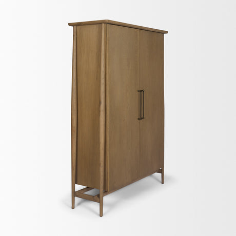 Hollis Gray-Brown Wood Curio Cabinet from Mercana - Luna Furniture