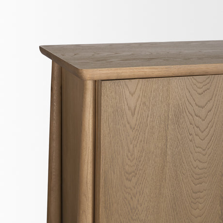 Hollis Gray-Brown Wood Curio Cabinet from Mercana - Luna Furniture