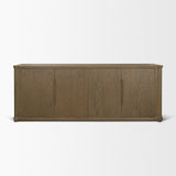 Alden Medium Brown Wood 4-Door Closed Sideboard from Mercana - Luna Furniture
