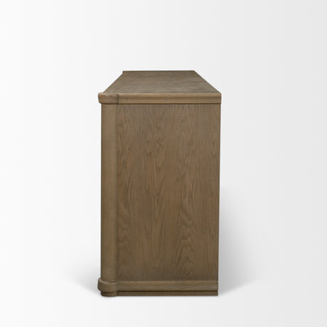 Alden Medium Brown Wood 4-Door Closed Sideboard from Mercana - Luna Furniture