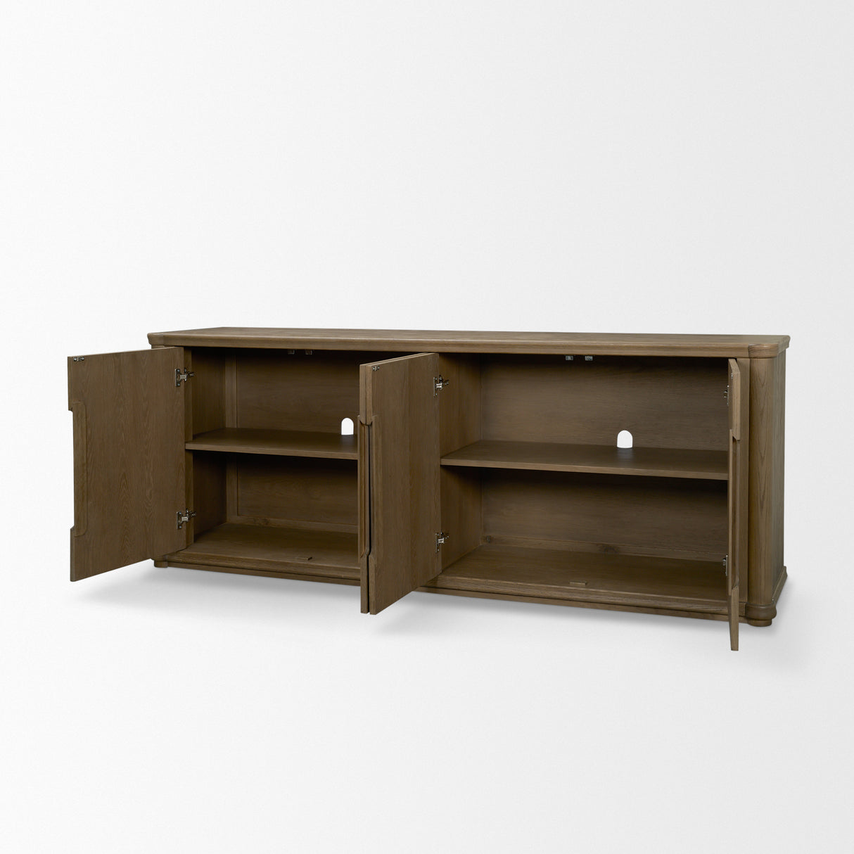 Alden Medium Brown Wood 4-Door Closed Sideboard from Mercana - Luna Furniture