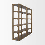 Alden Medium Brown Wood Open Shelving Unit from Mercana - Luna Furniture