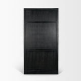 Henry Black & Light Brown Oak Wood w/ Glass Doors Curio Cabinet from Mercana - Luna Furniture