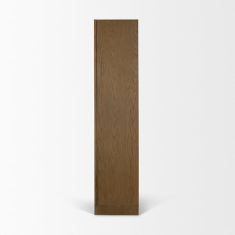 Henry Dark & Light Brown Oak Wood w/ Glass Doors Curio Cabinet from Mercana - Luna Furniture