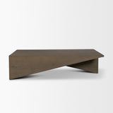 West Mid-Brown Oak Wood Rectangular Coffee Table from Mercana - Luna Furniture