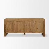Notts Brown Wood 4-Door Closed Sideboard from Mercana - Luna Furniture