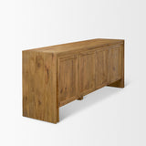 Notts Brown Wood 4-Door Closed Sideboard from Mercana - Luna Furniture