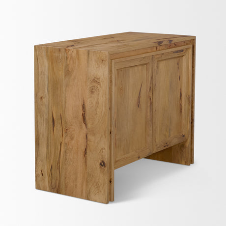Notts Brown Wood 2-Door Accent Cabinet from Mercana - Luna Furniture