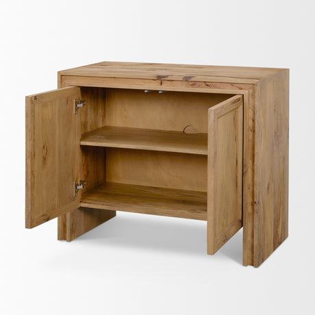 Notts Brown Wood 2-Door Accent Cabinet from Mercana - Luna Furniture