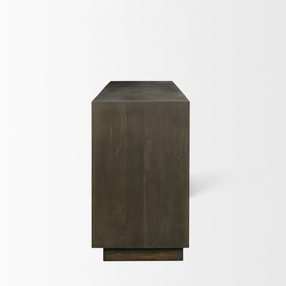 Cinder Distressed Dark Brown Wood Reeded 4-Door Closed Sideboard from Mercana - Luna Furniture