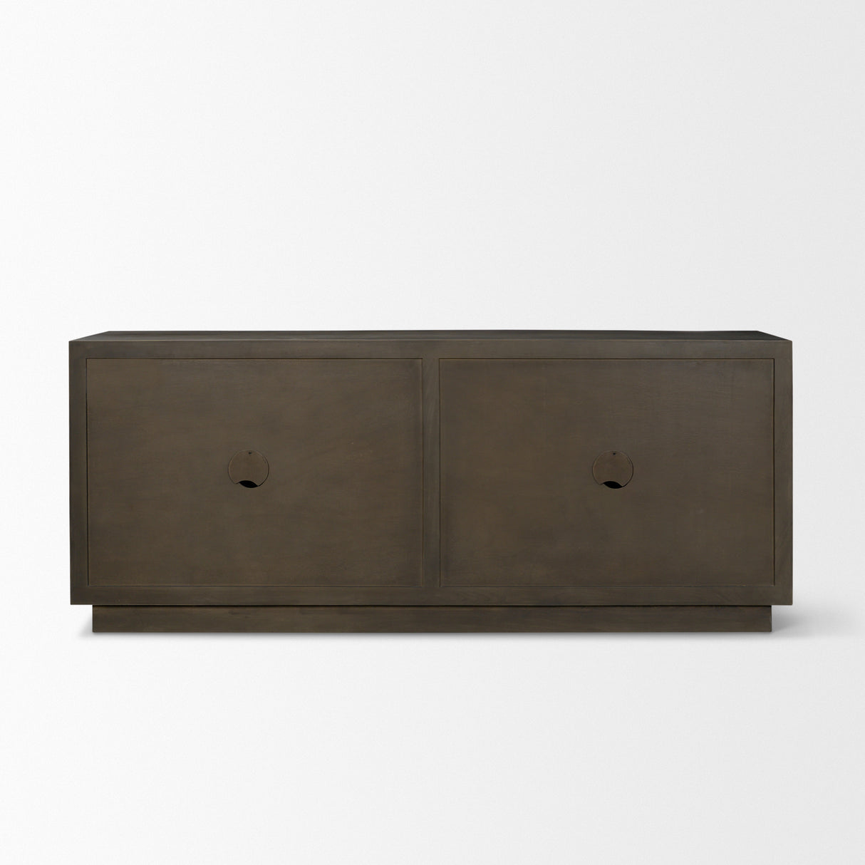Cinder Distressed Dark Brown Wood Reeded 4-Door Closed Sideboard from Mercana - Luna Furniture