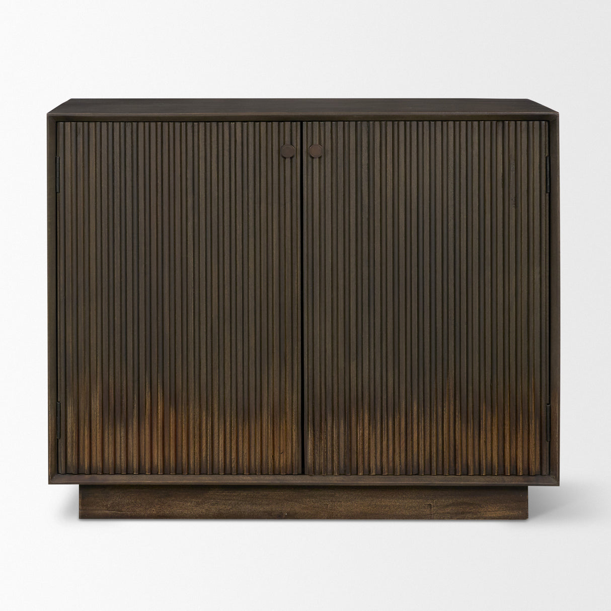 Cinder Distressed Dark Brown Wood Reeded 2-Door Closed Accent Cabinet from Mercana - Luna Furniture