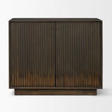 Cinder Distressed Dark Brown Wood Reeded 2-Door Closed Accent Cabinet from Mercana - Luna Furniture