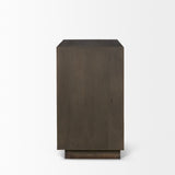 Cinder Distressed Dark Brown Wood Reeded 2-Door Closed Accent Cabinet from Mercana - Luna Furniture