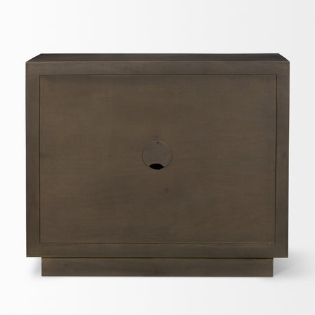 Cinder Distressed Dark Brown Wood Reeded 2-Door Closed Accent Cabinet from Mercana - Luna Furniture