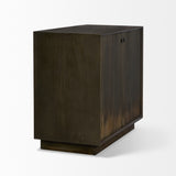 Cinder Distressed Dark Brown Wood Reeded 2-Door Closed Accent Cabinet from Mercana - Luna Furniture
