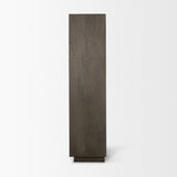 Cinder Distressed Dark Brown Wood Reeded 2-Door Closed Tall Cabinet from Mercana - Luna Furniture