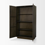 Cinder Distressed Dark Brown Wood Reeded 2-Door Closed Tall Cabinet from Mercana - Luna Furniture