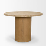 Siena 42" Round Travertine Pedestal Dining Table from Mercana - Luna Furniture