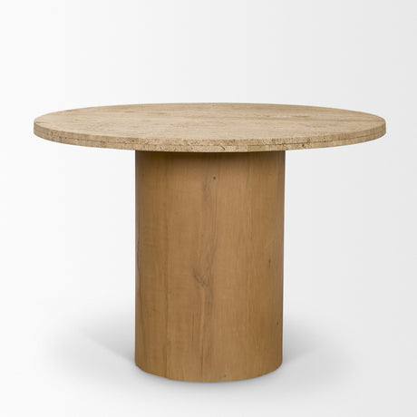 Siena 42" Round Travertine Pedestal Dining Table from Mercana - Luna Furniture