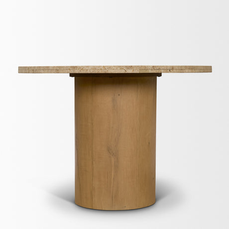 Siena 42" Round Travertine Pedestal Dining Table from Mercana - Luna Furniture