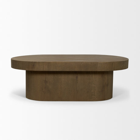 Lyonne Oblong Medium Brown Oak Wood Coffee Table from Mercana - Luna Furniture