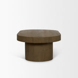 Lyonne Oblong Medium Brown Oak Wood Coffee Table from Mercana - Luna Furniture