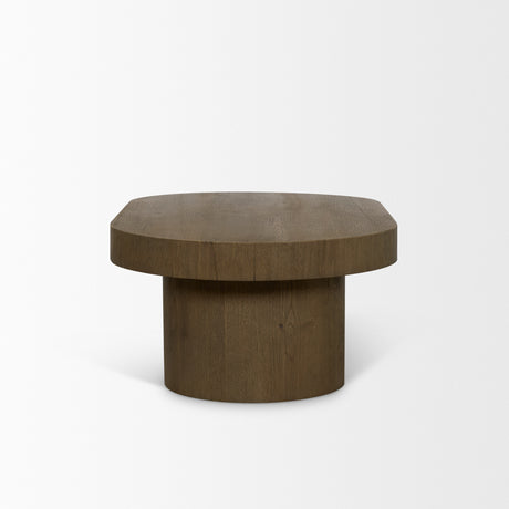 Lyonne Oblong Medium Brown Oak Wood Coffee Table from Mercana - Luna Furniture
