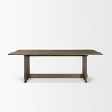 Aida 84" Rectangular Medium Brown Oak Wood Dining Table from Mercana - Luna Furniture