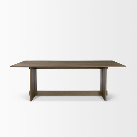 Aida 84" Rectangular Medium Brown Oak Wood Dining Table from Mercana - Luna Furniture