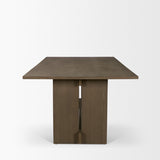 Aida 84" Rectangular Medium Brown Oak Wood Dining Table from Mercana - Luna Furniture