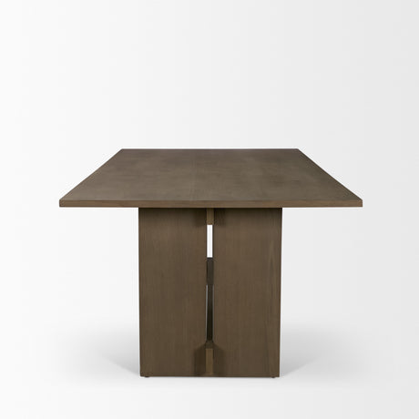 Aida 84" Rectangular Medium Brown Oak Wood Dining Table from Mercana - Luna Furniture