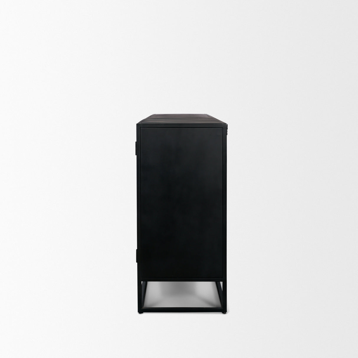 Sloan 80" Light Brown Wood W/Black Metal Frame Sideboard from Mercana - Luna Furniture