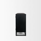 Sloan 80" Light Brown Wood W/Black Metal Frame Sideboard from Mercana - Luna Furniture