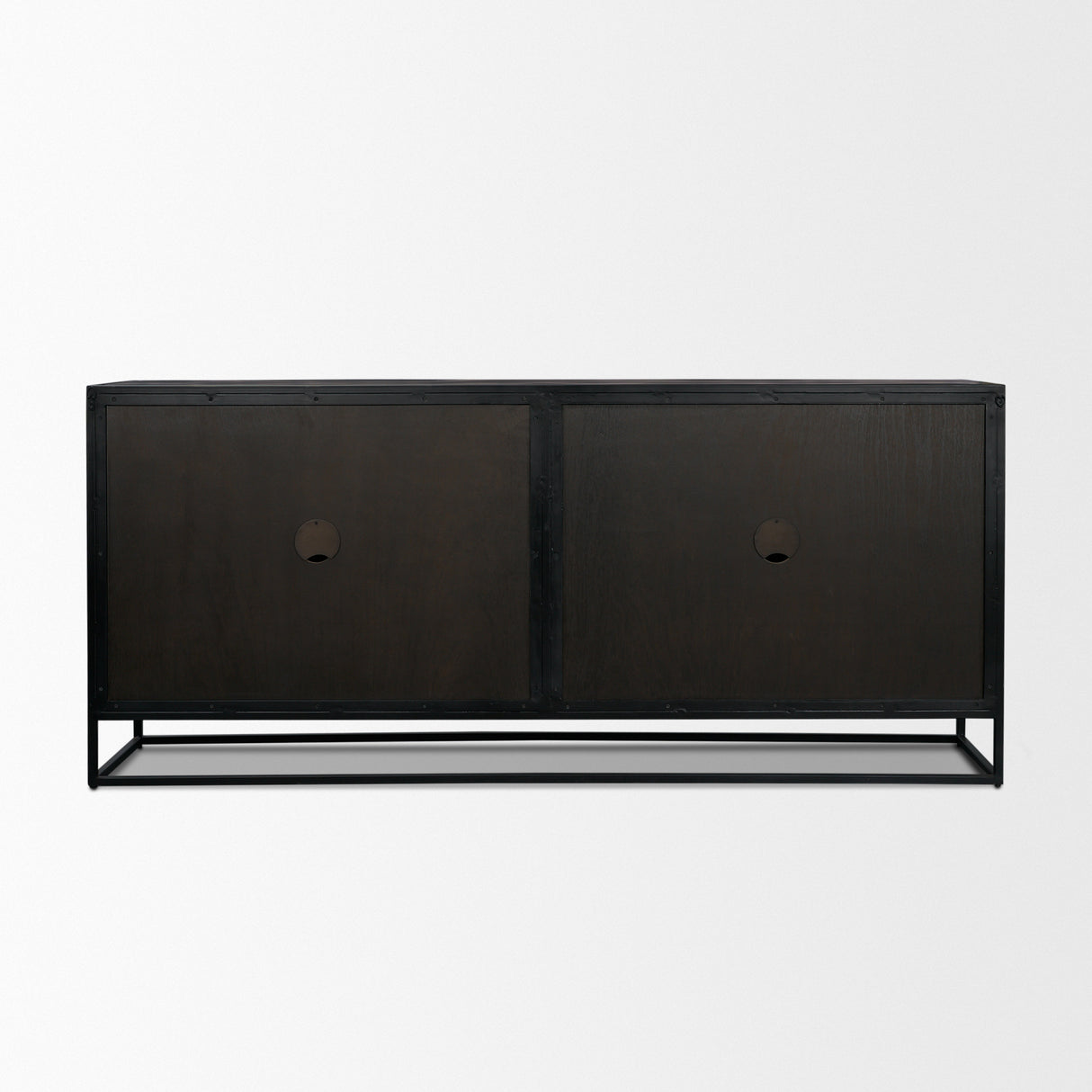 Sloan 80" Light Brown Wood W/Black Metal Frame Sideboard from Mercana - Luna Furniture