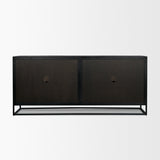 Sloan 80" Light Brown Wood W/Black Metal Frame Sideboard from Mercana - Luna Furniture