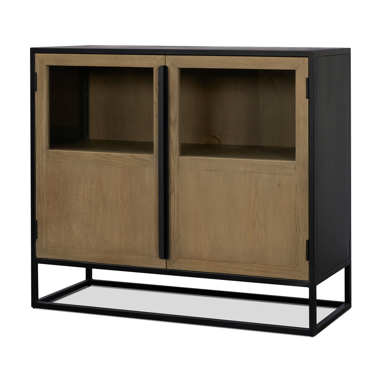 Sloan 40.0W Light Brown W/Black Metal Frame Accent Cabinet from Mercana - Luna Furniture