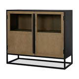 Sloan 40.0W Light Brown W/Black Metal Frame Accent Cabinet from Mercana - Luna Furniture
