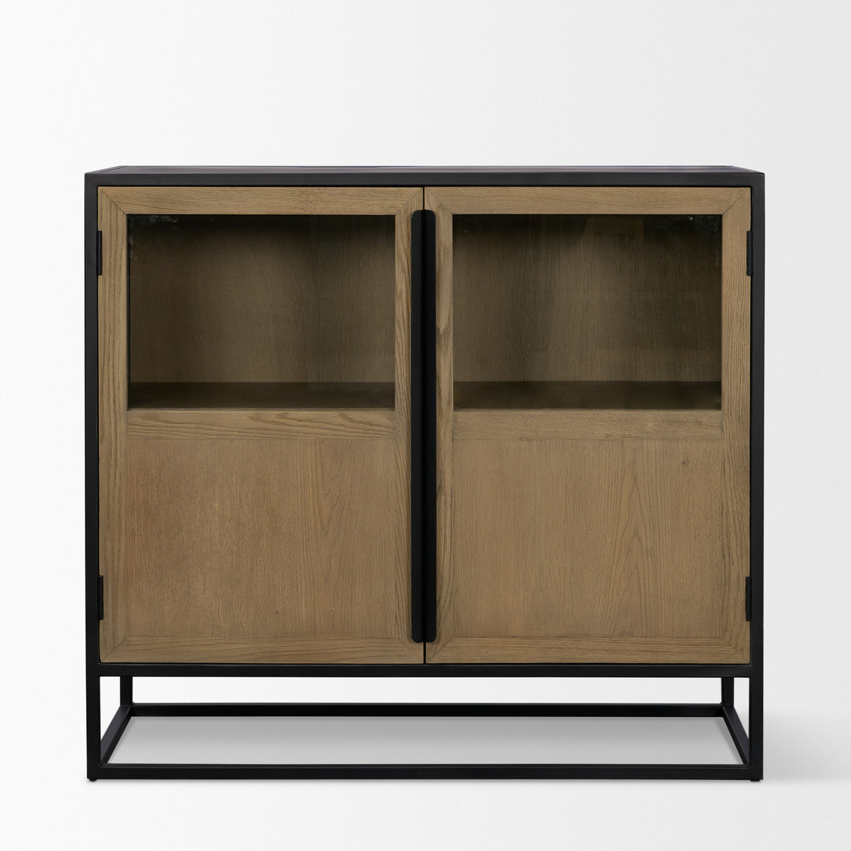 Sloan 40.0W Light Brown W/Black Metal Frame Accent Cabinet from Mercana - Luna Furniture