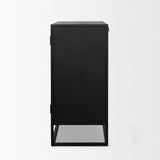 Sloan 40.0W Light Brown W/Black Metal Frame Accent Cabinet from Mercana - Luna Furniture