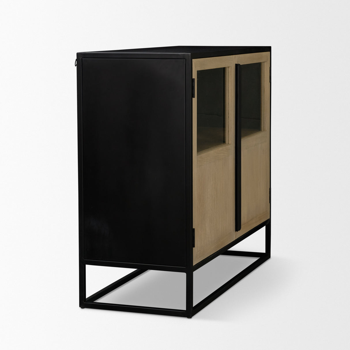 Sloan 40.0W Light Brown W/Black Metal Frame Accent Cabinet from Mercana - Luna Furniture