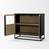Sloan 40.0W Light Brown W/Black Metal Frame Accent Cabinet from Mercana - Luna Furniture