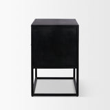 Sloan Light Brown W/ Black Metal Frame Side Table from Mercana - Luna Furniture