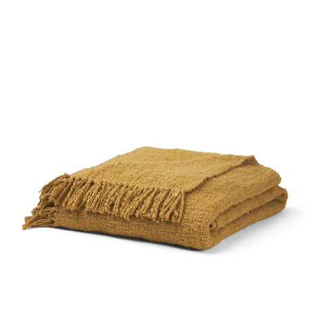 Kambal Mustard Woven Cotton Throw Blanket from Mercana - Luna Furniture