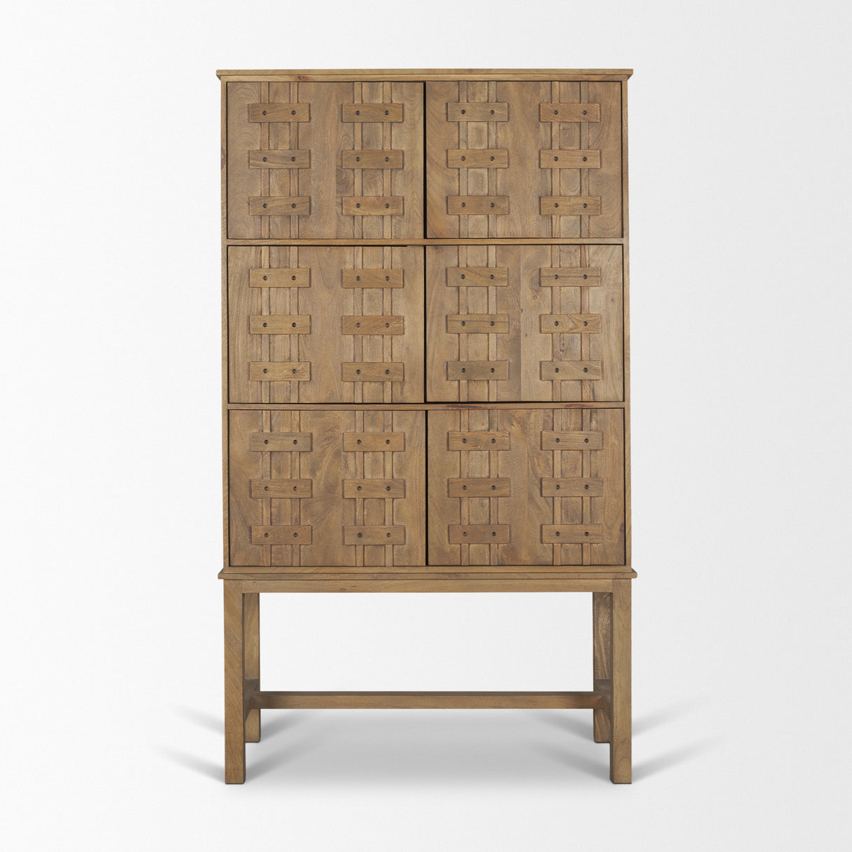 Truss Cool Brown Wood 6 Door Tall Cabinet from Mercana - Luna Furniture