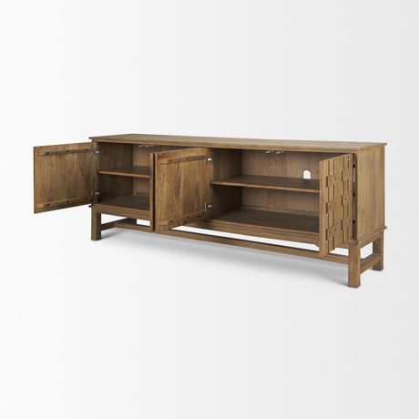 Truss Cool Brown Wood 4 Door Closed Sideboard from Mercana - Luna Furniture