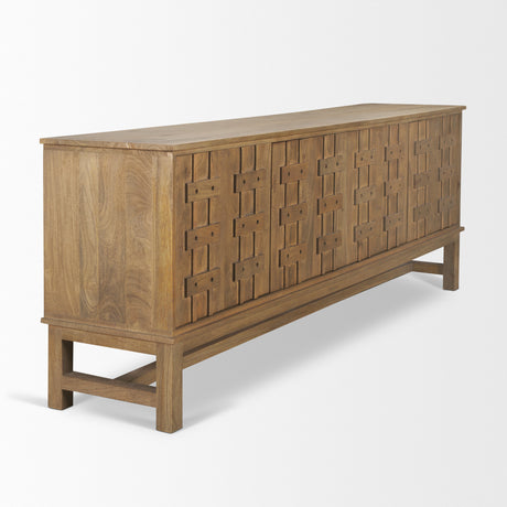 Truss Cool Brown Wood 4 Door Closed Sideboard from Mercana - Luna Furniture
