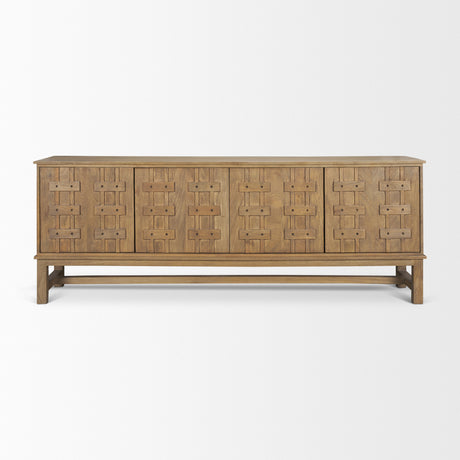 Truss Cool Brown Wood 4 Door Closed Sideboard from Mercana - Luna Furniture